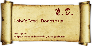 Mohácsi Dorottya névjegykártya